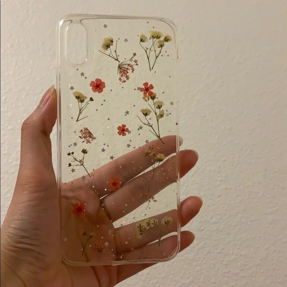 iphone xs max floral transparent phone case